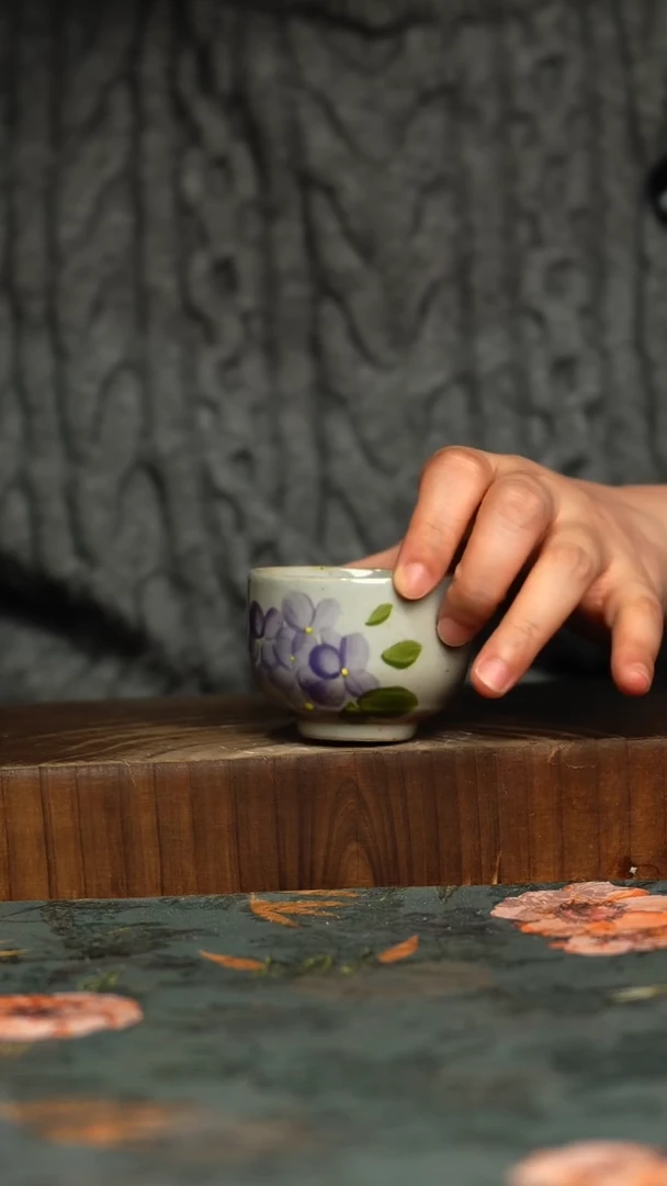 杯釉下彩手工手绘同款陶器