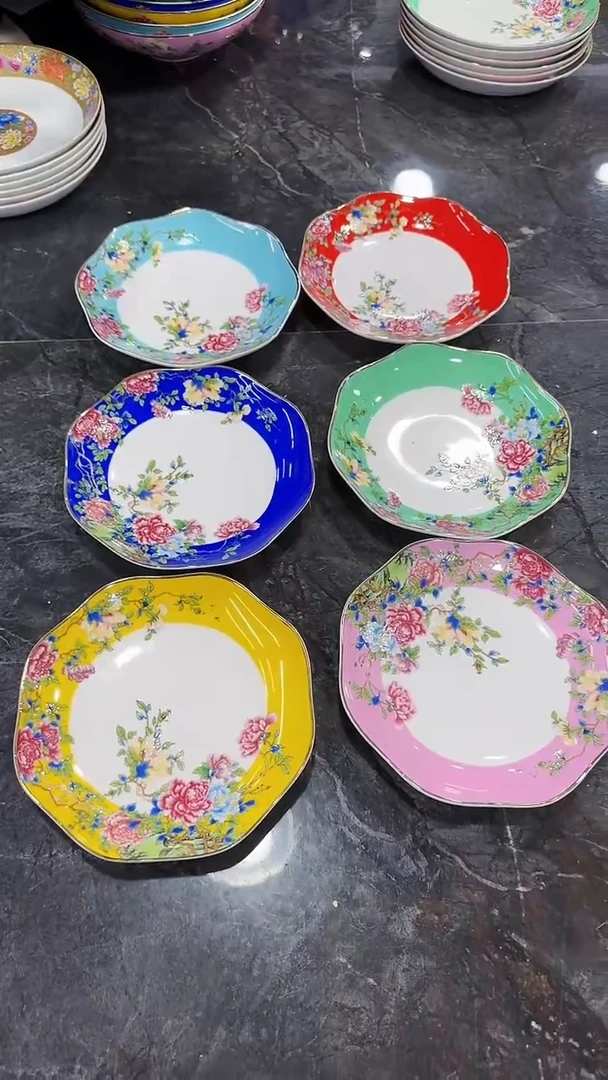 【闪购商品】瓷片  8英寸梅花盘6个景德镇陶瓷