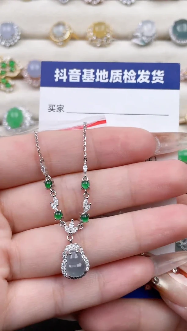 颈饰银S925镶嵌翡翠1