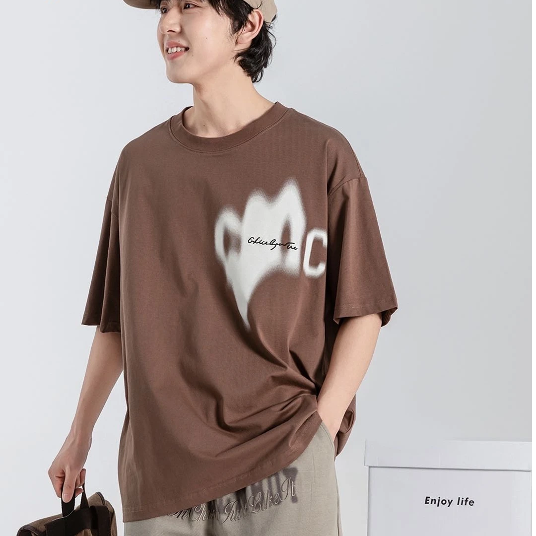 26168高端专享老林家夏季天花板男宝短袖咖色（B）