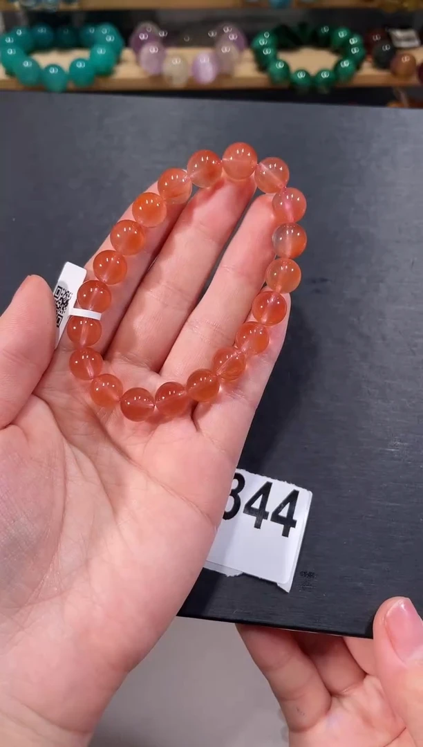 未镶嵌手链水晶A344 红兔毛 9