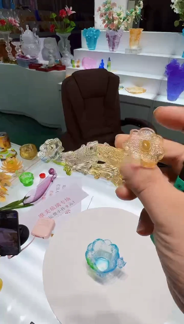 泥塑古法琉璃浪花如意