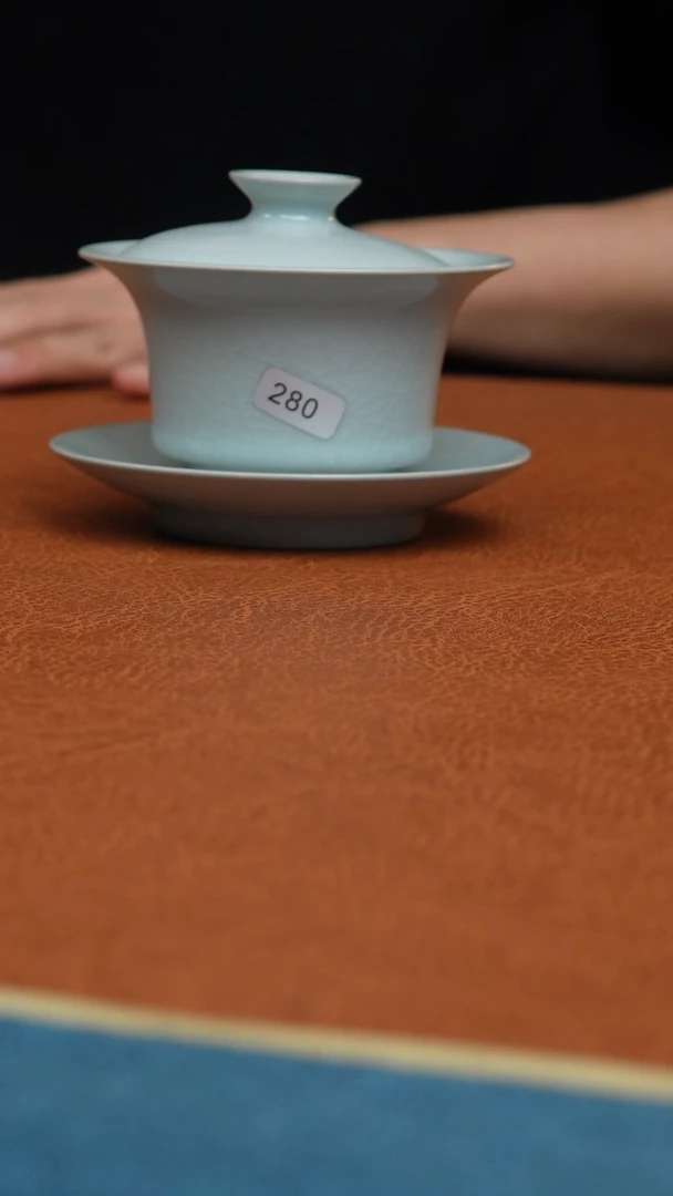 【闪购商品】杯汝州原产地原矿釉仿古月白马蹄盖碗