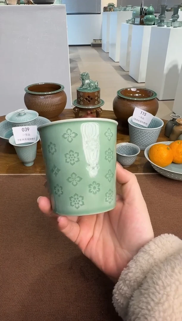 青瓷手工茶器包邮