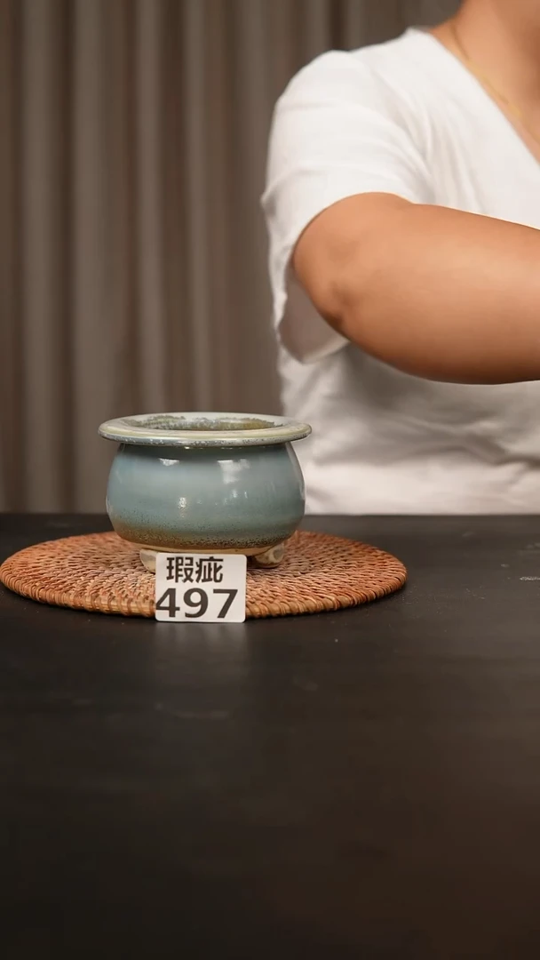 瓷片497瑕疵款，口约7  高约7