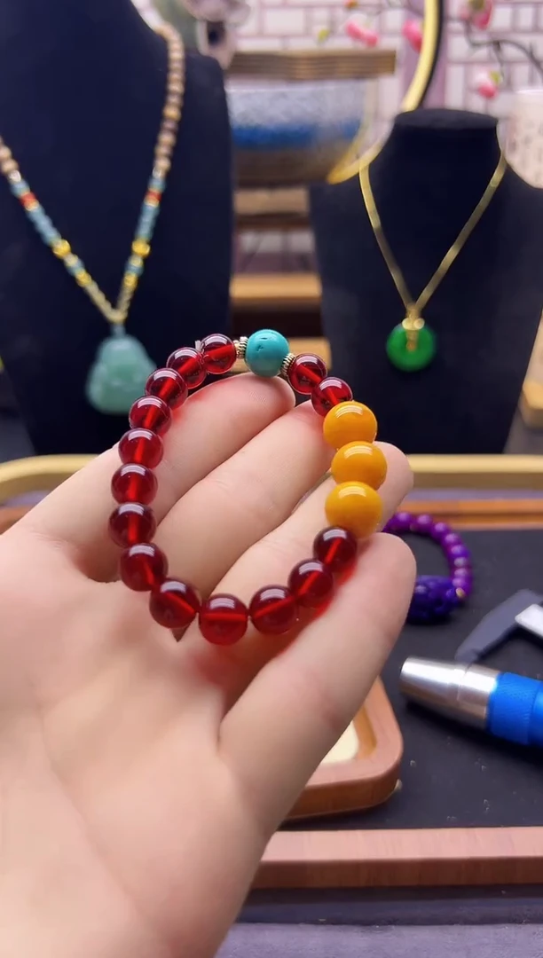 【闪购商品】血珀手链14K金镶嵌S364