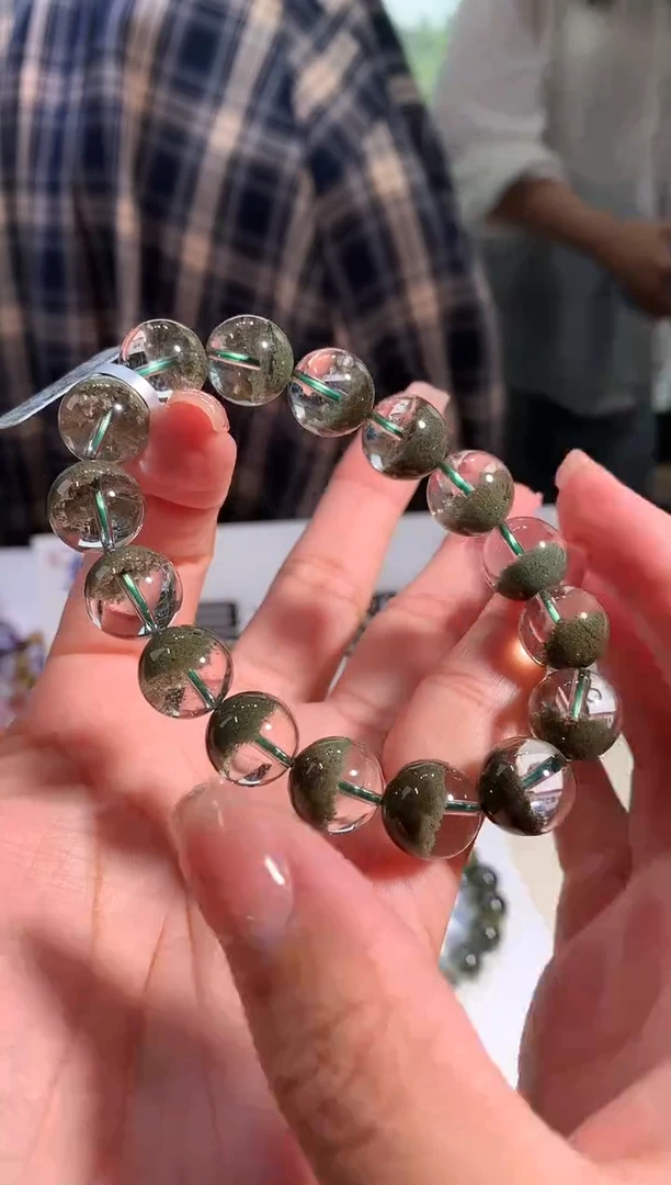手链未镶嵌水晶12mm绿幽灵手链