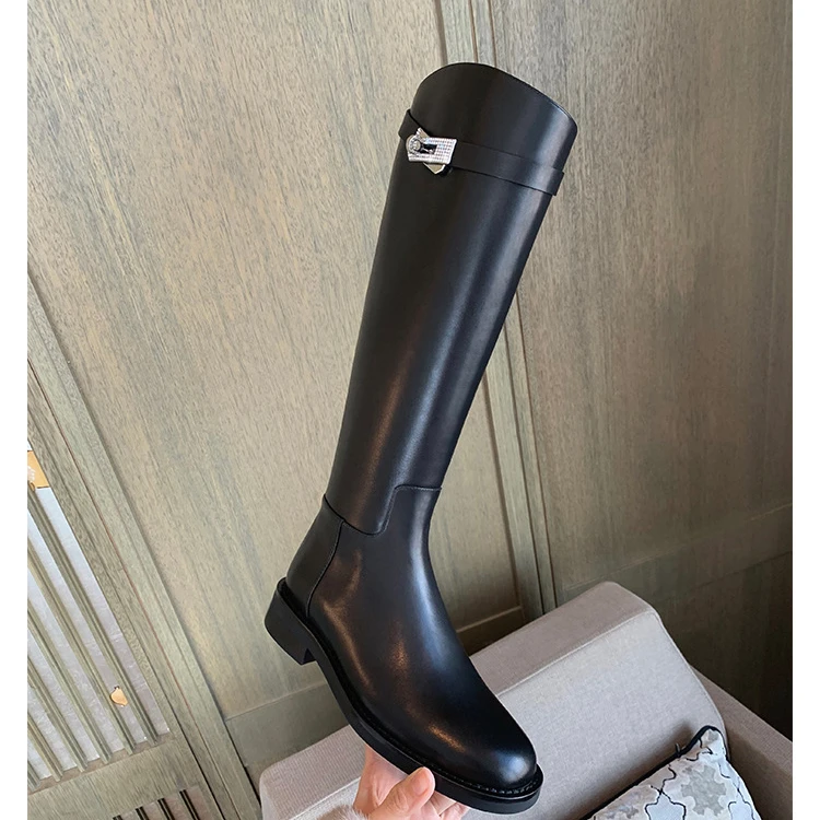 长靴不过膝秋冬高筒骑士靴小个子厚底显瘦长筒靴女