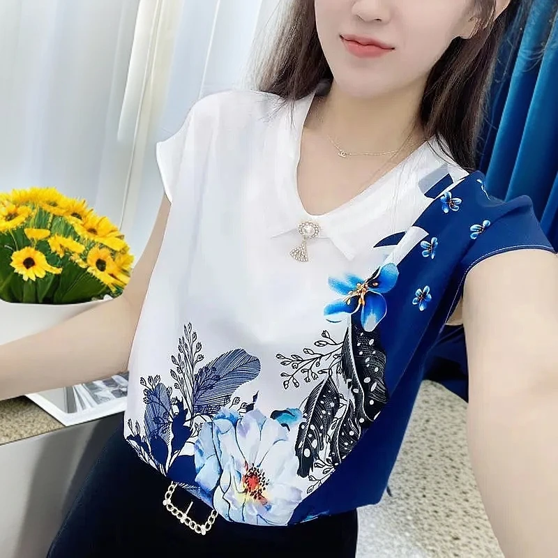 【夏季新款】娃娃领小衫时尚洋气百搭显瘦女装衬衫飞袖背心反差女装