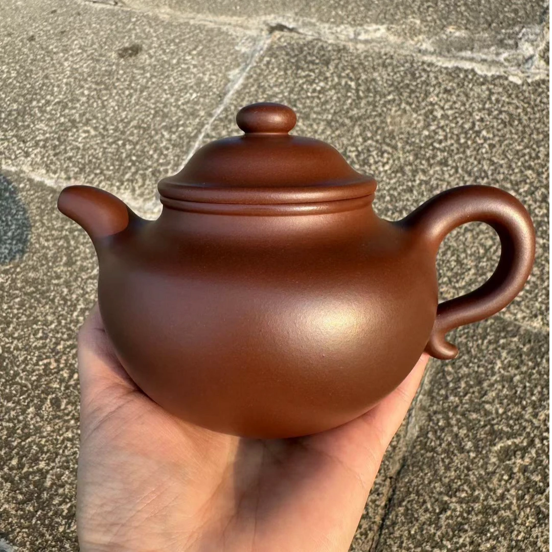 宜兴紫砂壶原矿中槽青半手精工大亨莲子壶380cc