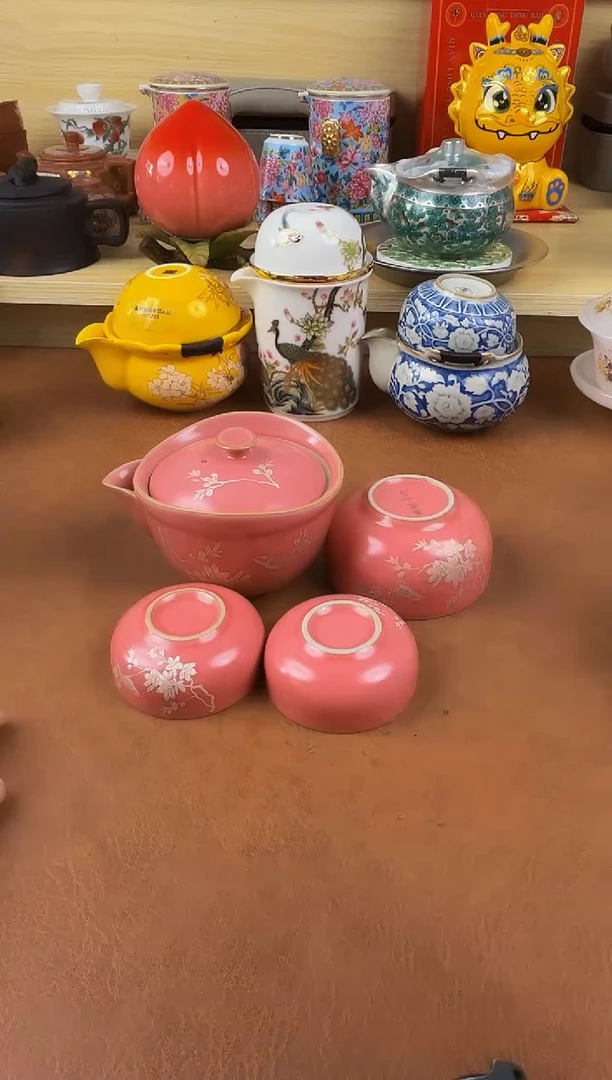 陶瓷茶具摆件旅行套组