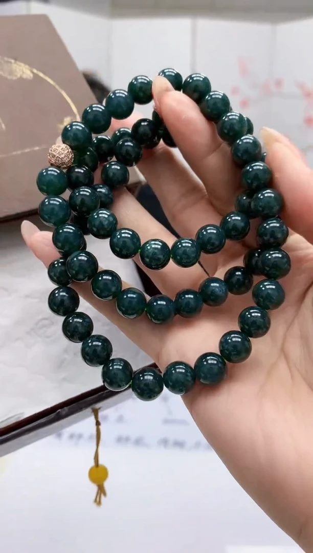 【闪购商品】定制翡翠未镶嵌5152MM-毛货珠链100