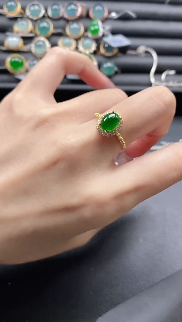 【闪购商品】翡翠戒指银S925镶嵌1111