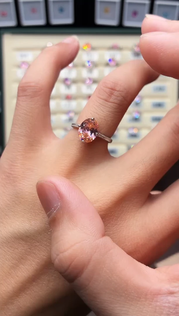 戒指彩色蓝宝石银S925镶嵌0004