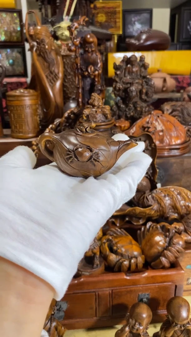 木小叶黄杨小件呱呱来财壶