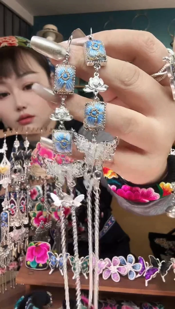 刺绣纯手工民族风刺绣耳环