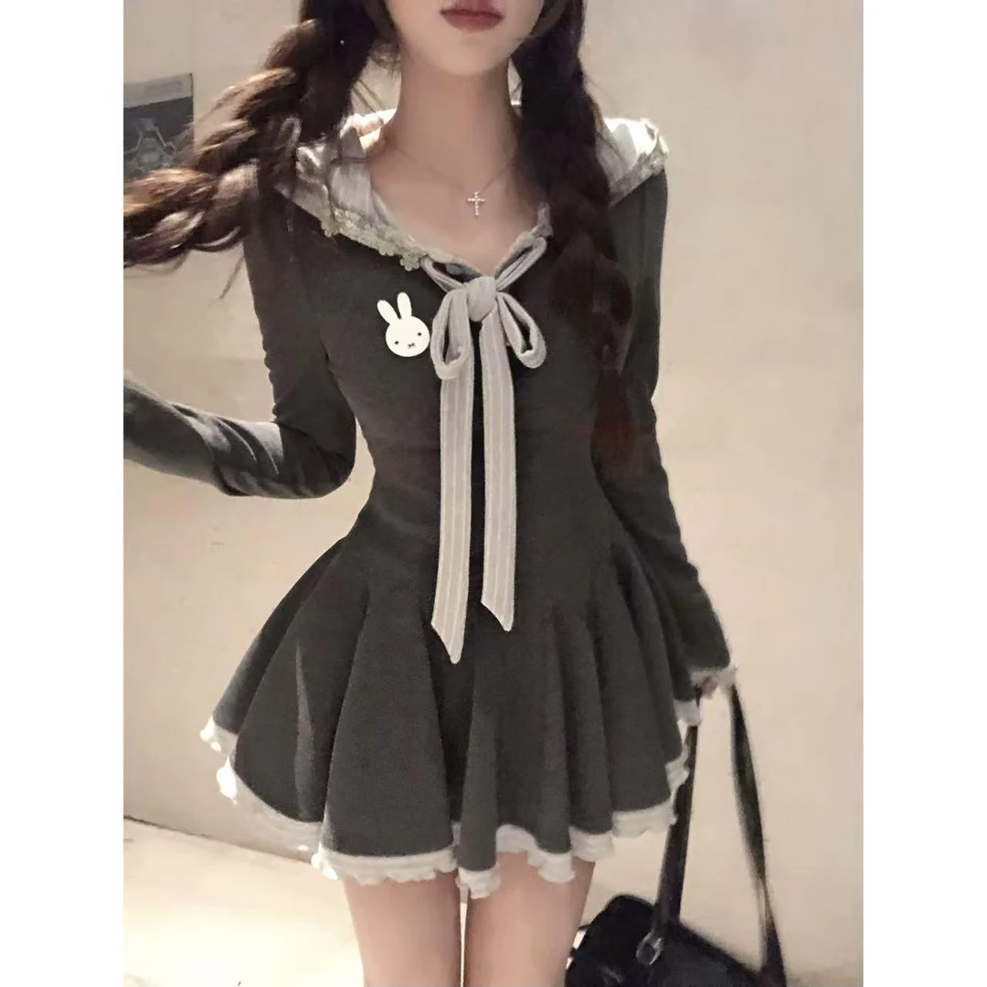 告白日志 早秋甜美学院风显瘦设计感连衣裙纯欲可爱法式短裙