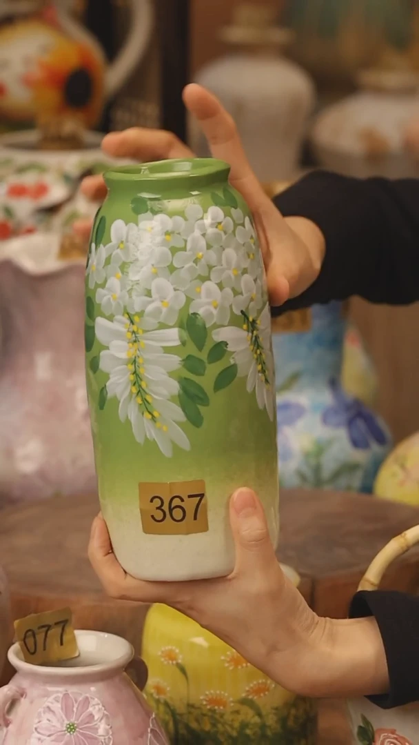 陶瓷景德镇设计师手作花器摆件侘寂风@M367@