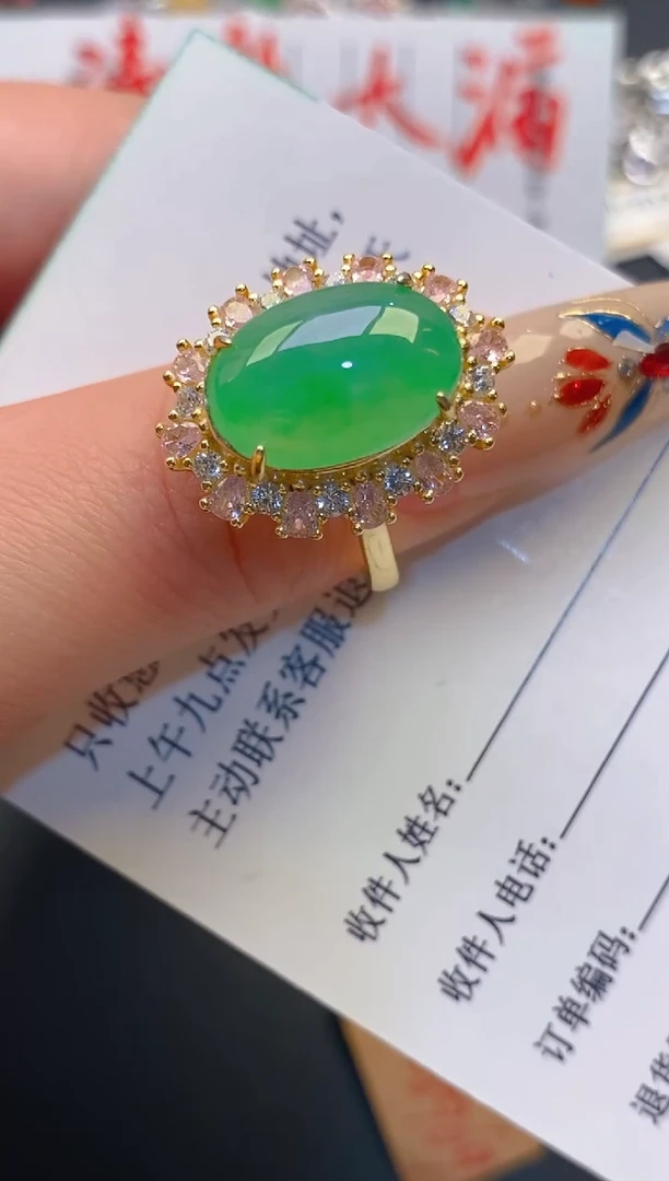 【闪购商品】翡翠耳饰银S925镶嵌天然A货翡翠1