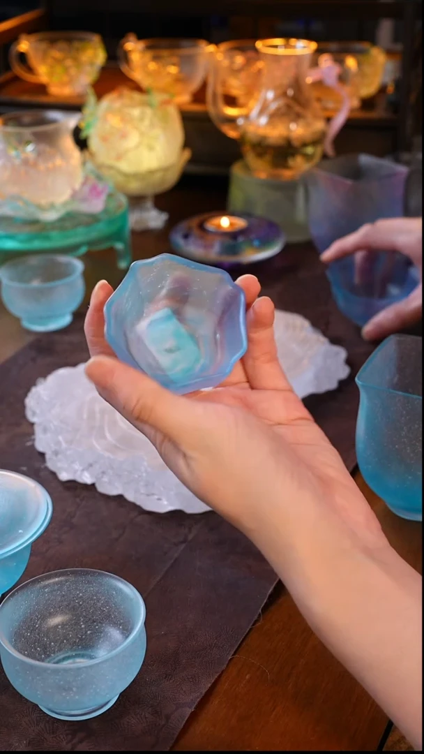 手工艺品琉璃娟*蓝紫色主人杯1只