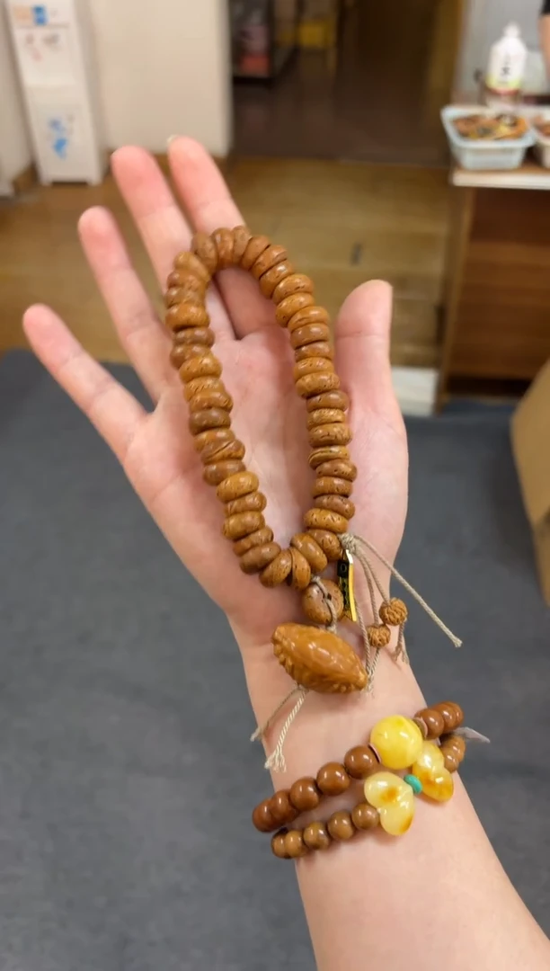 吊坠菩提根/象牙果桃核甜甜圈【有钱有余】手持