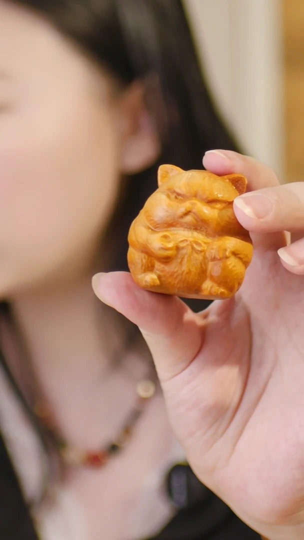 柏木把件猫咪摆件