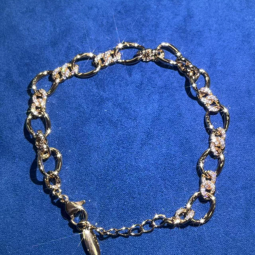 s9408玫色微镶古巴手链多样性发货