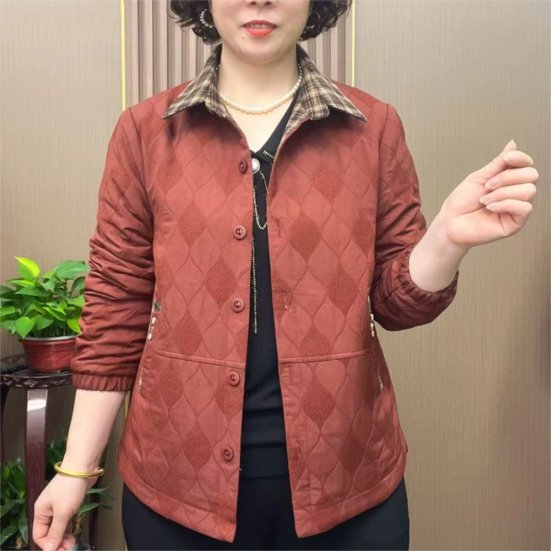 妈妈装流行时尚潮牌女装宽松春秋装外套休闲百搭长袖大码老年潮牌