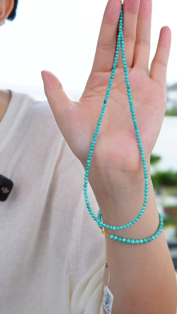 银S925镀金镶嵌绿松石项链多样性发货