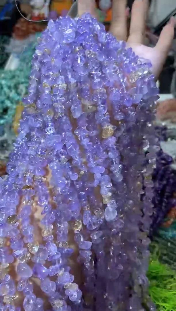 水晶珠宝半成品未镶嵌aaa紫黄晶