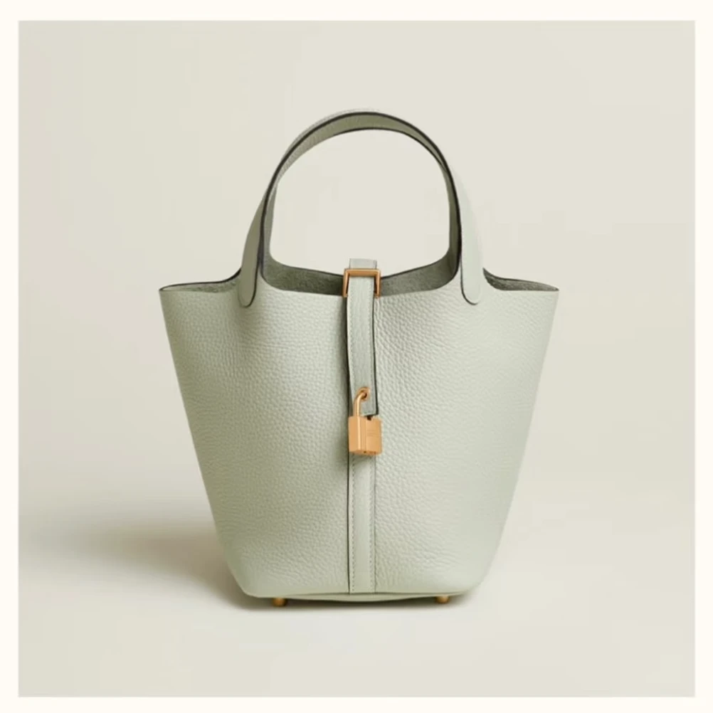 99新 Hermes/爱马仕 冰晶灰菜篮子包18  B刻 14125260