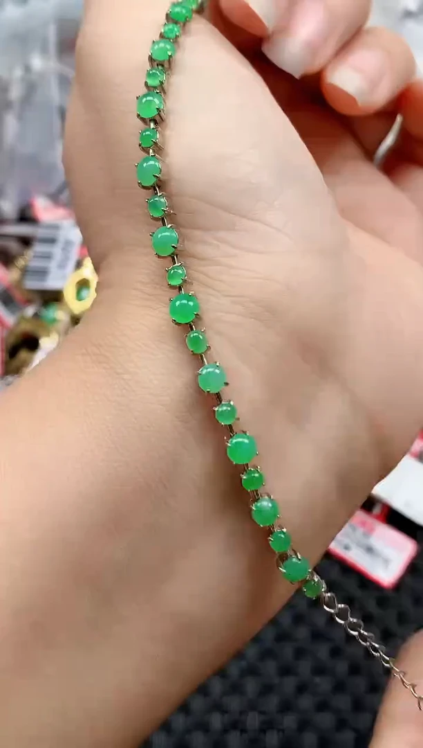 银S925镶嵌戒指翡翠天然A货缅甸翡翠