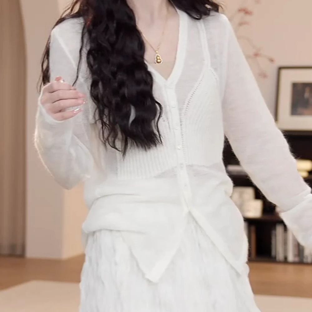 春季新款针织开衫长袖气质显瘦时尚法式设计感上衣