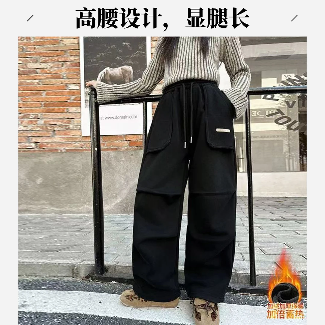 【丫丫童品】直筒工装裤女童童装冬季新款百搭休闲裤G282