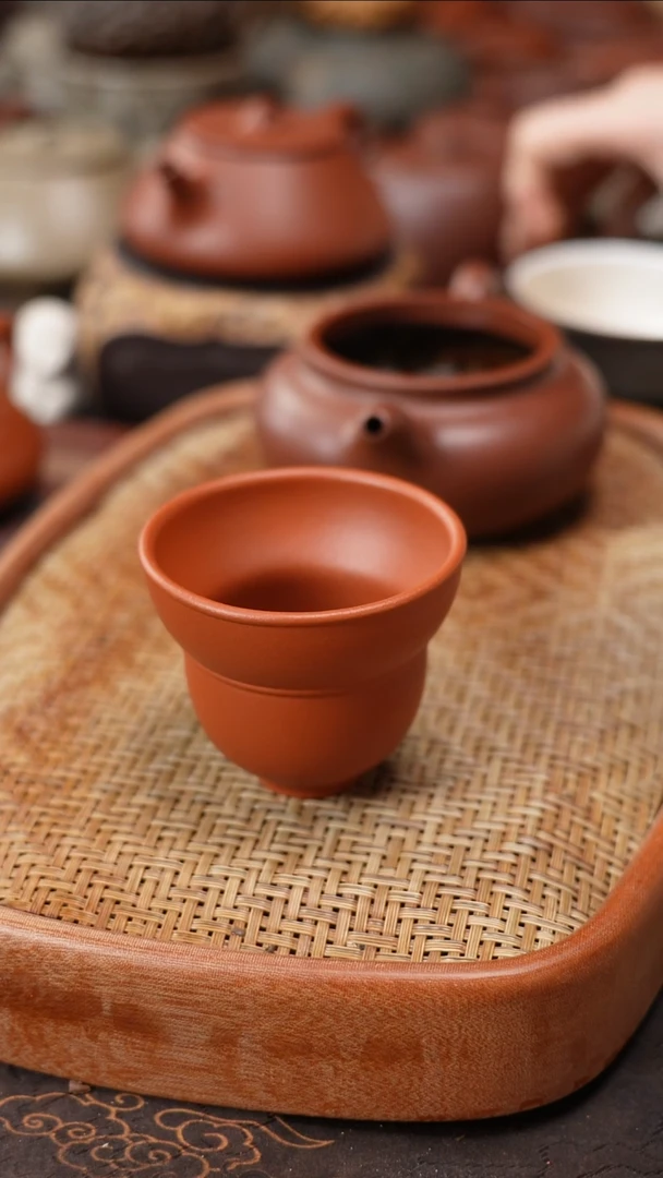 茶杯紫砂D***r朱泥紫砂葫芦杯对杯