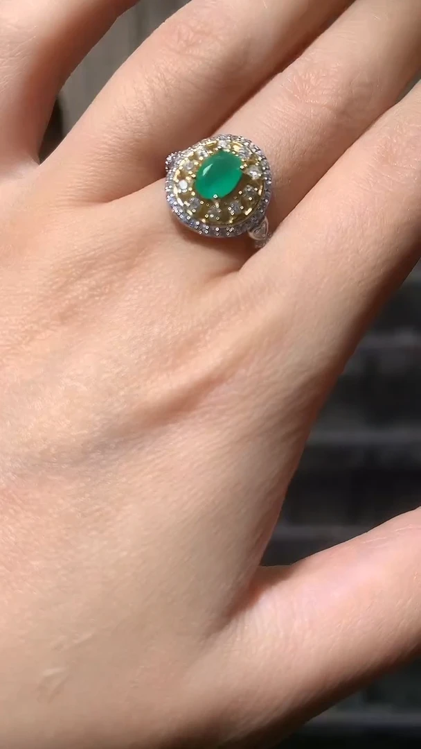 银S925镶嵌戒指祖母绿【宝石世家严选】