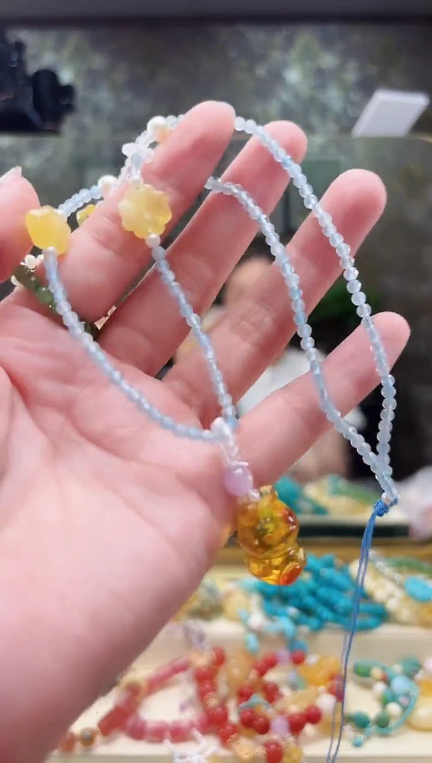 未镶嵌项链琥珀蜜蜡小熊项链