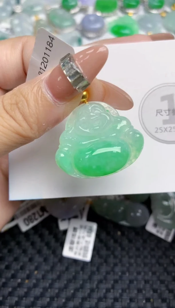 颈饰18K金镶嵌翡翠天然缅甸A货翡翠百元以上9元证书费自理