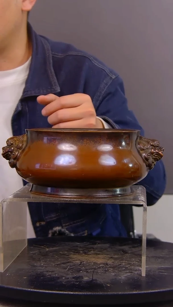 如**来山水铜缘紫铜香炉结缘1111