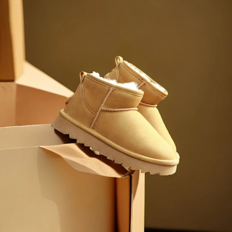 冬雨同款儿童53232款加绒雪地靴亲子鞋冬季保暖皮毛一体经加厚