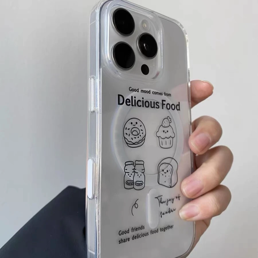 趣味甜甜圈适用iPhone16PROMAX带AI相机触控灵动按键磁吸手机壳15