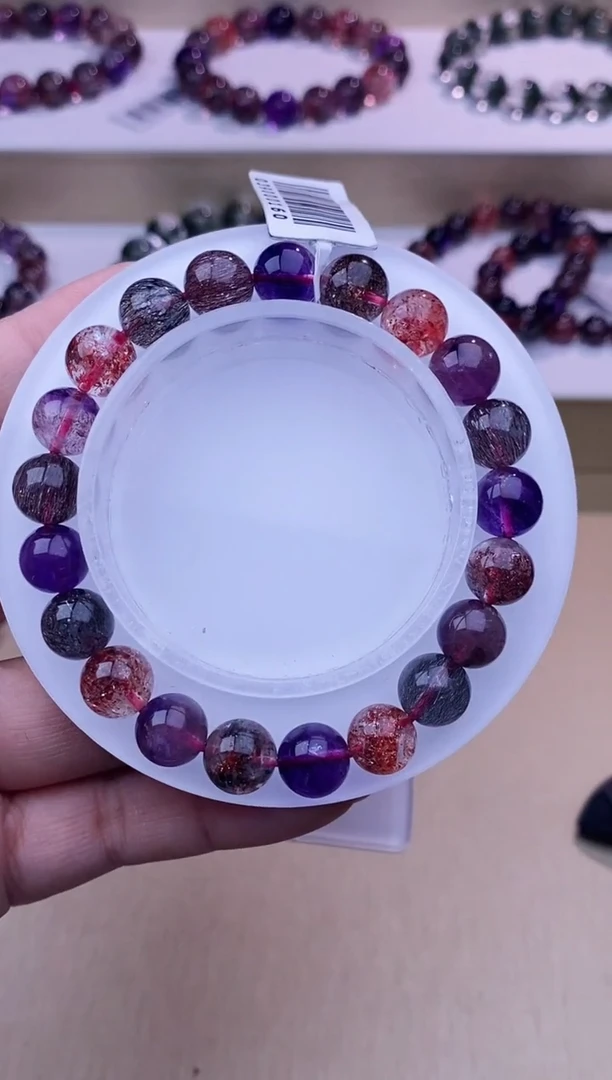 未镶嵌手链水晶黑加仑超七9m+