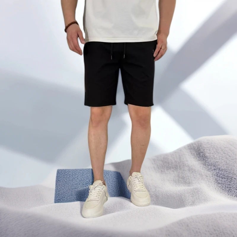 2025新款短裤夏季中裤男士短裤透气休闲裤简约舒适纯色时尚薄款