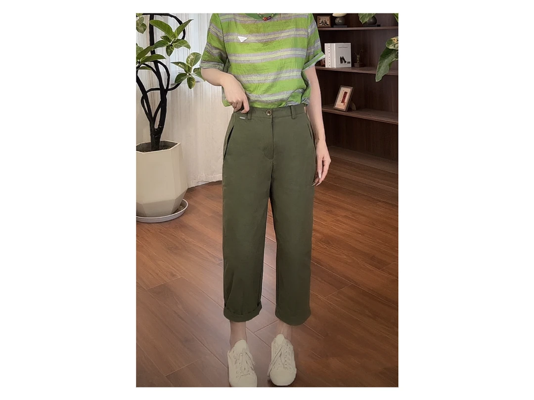 新款“橄榄裤”876#P02735新款冷萃新中式百搭休闲裤
