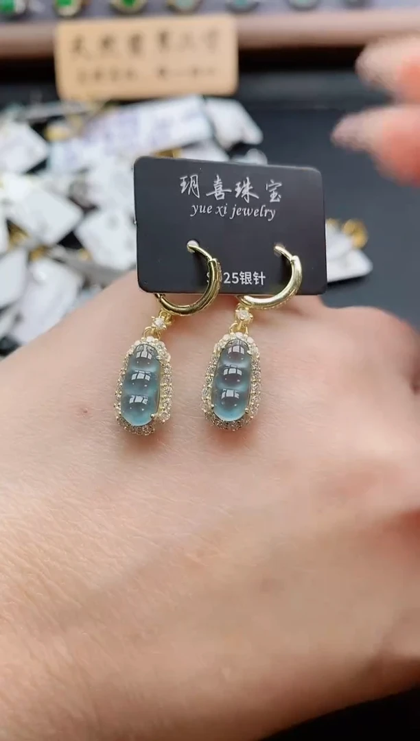 银S925镶嵌戒指翡翠1
