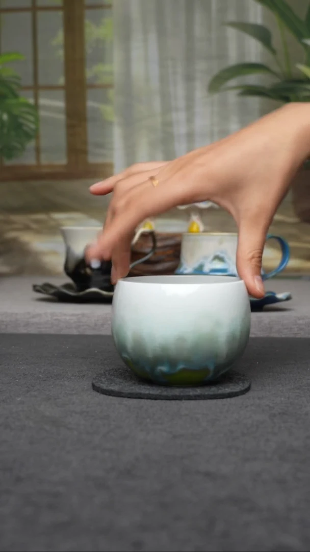 杯子陶景德镇手工手创杯子 带冰裂纹