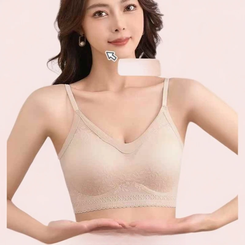 夏季新款无痕美背短款吊带小背心女带胸垫一体式固定杯无钢圈内衣