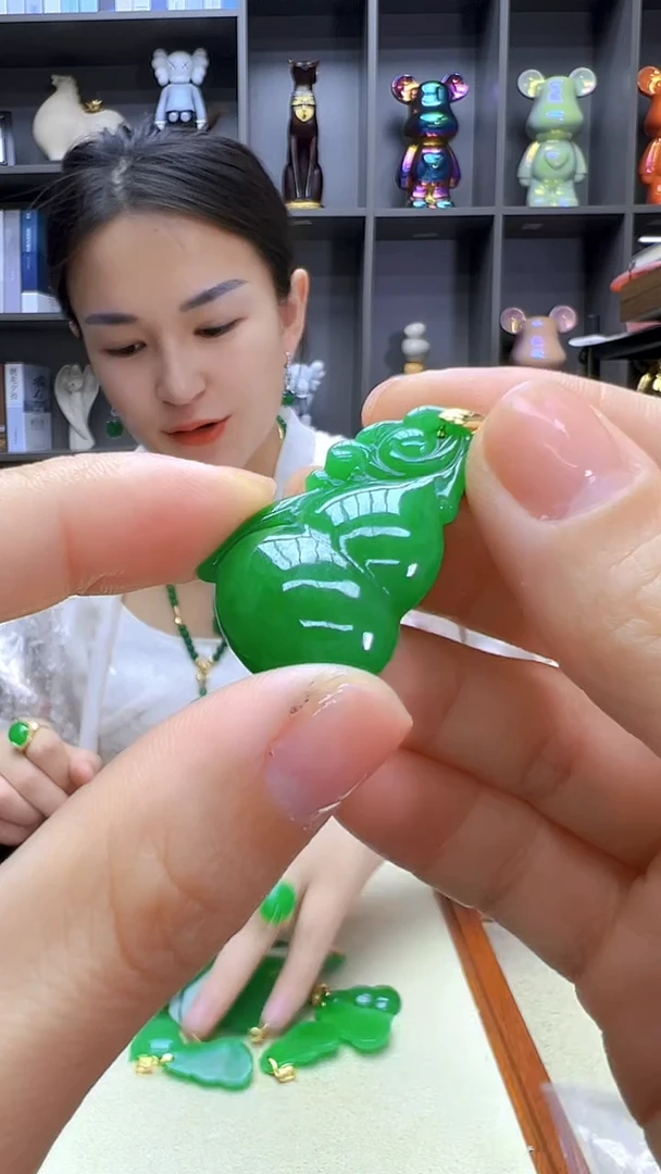 翡翠14K金镶嵌颈饰丹丹diy劲饰