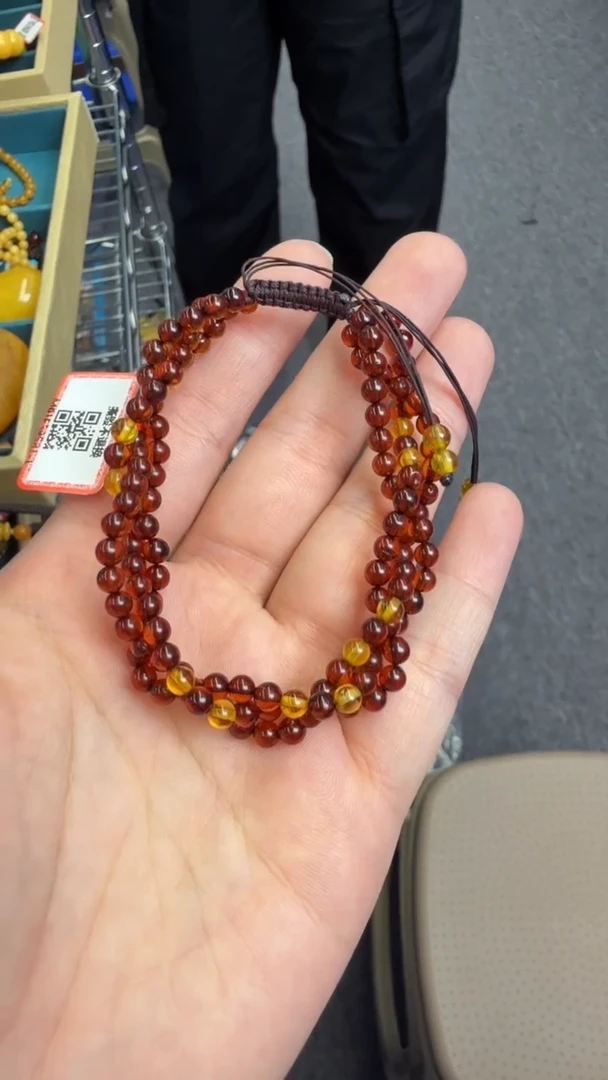 未镶嵌琥珀手链7秒拍号 假一罚三