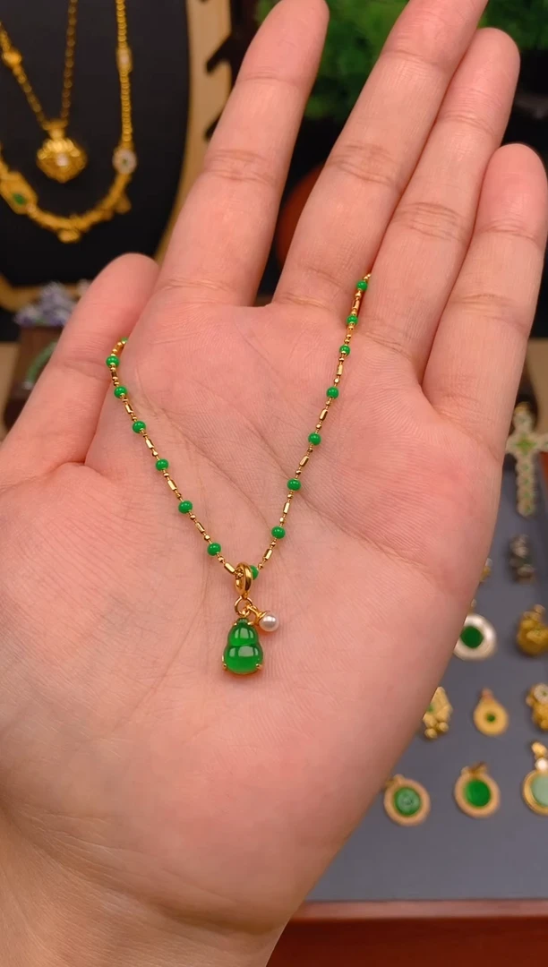 【闪购商品】翡翠吊坠(不含链)银S925镶嵌葫芦万能扣